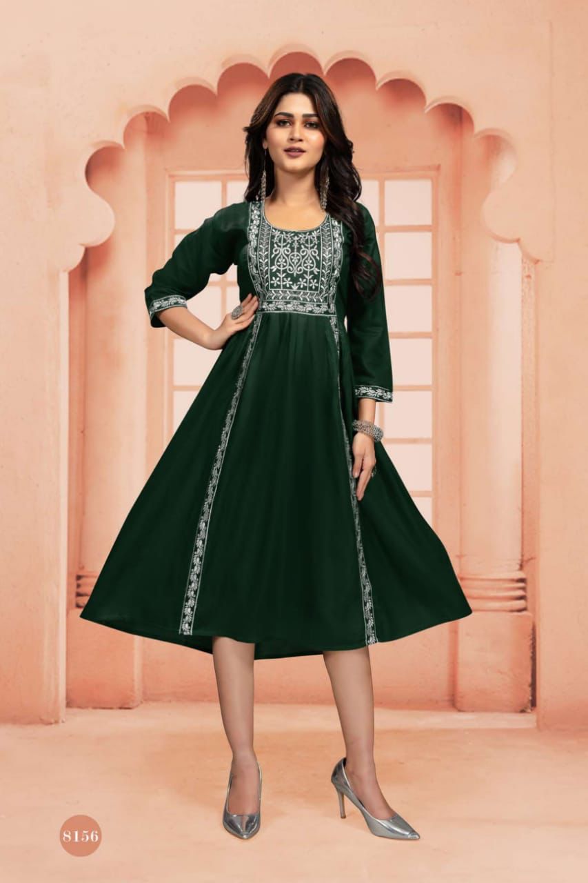 Flora 3 Regular Wear Rayon Printed Anarkali Kurti Collection